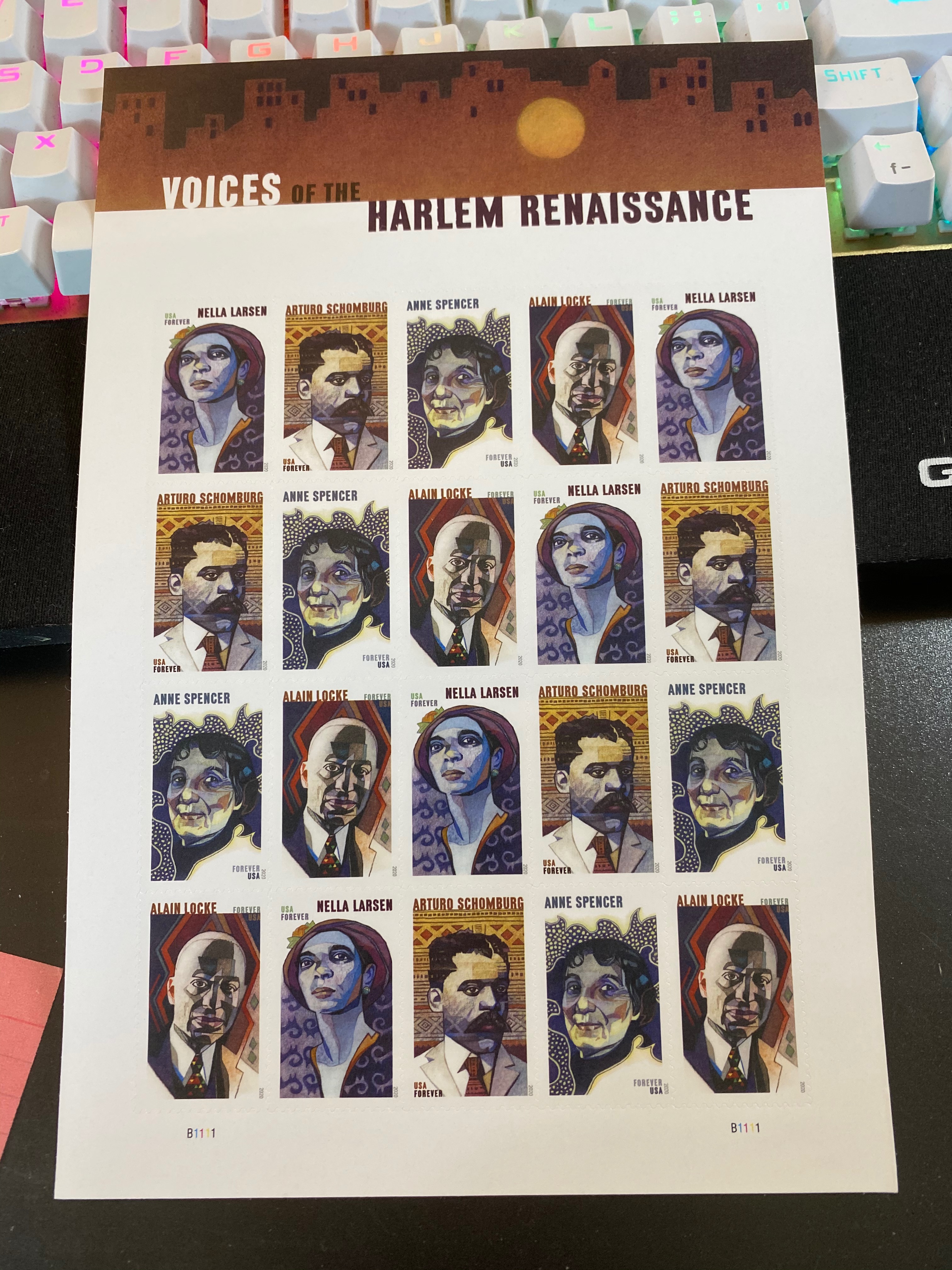 Stamp block of Voices of the Harlem Renaissance